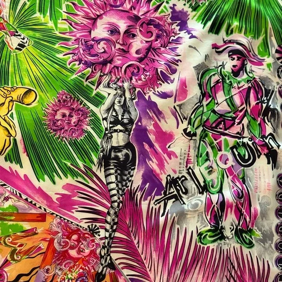 Versace Scarf. 100% Silk. Vibrant Multicolor. Made in Italy.